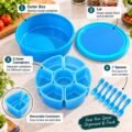 7-Section Masala Box with 6 Removable Containers & Spoons