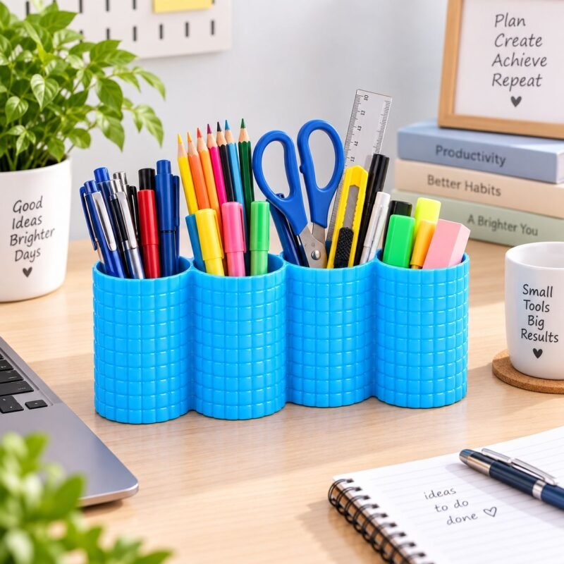 Classic Pen & Spoon Holder, model SI 11_2 Classic 4-Compartment Pen & Spoon Holder β Multipurpose Organizer