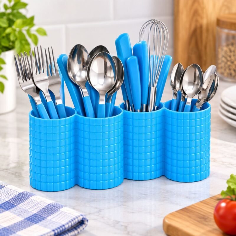 Classic Pen & Spoon Holder, model SI 11_5 Classic 4-Compartment Pen & Spoon Holder β Multipurpose Organizer