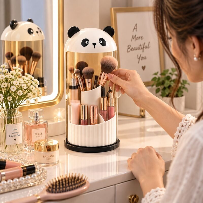 Panda Niuniu_3 Panda 360° Rotating Makeup & Multipurpose Organizer – J25-228
