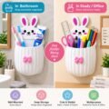 Rabbit Wall Mounted Multipurpose Brush & Stationery Holder – V41