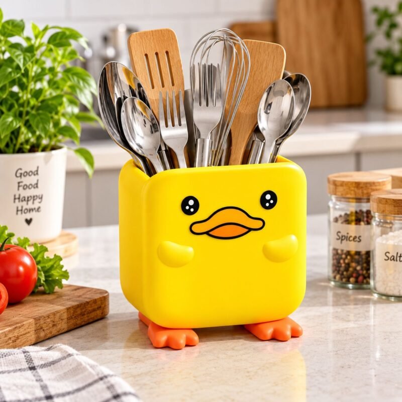 Spoon Holder 2 Cute Duck Multipurpose Spoon & Pen Holder β J25-203