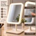 LED Table Face Mirror with Touch Light & Storage Base – V26