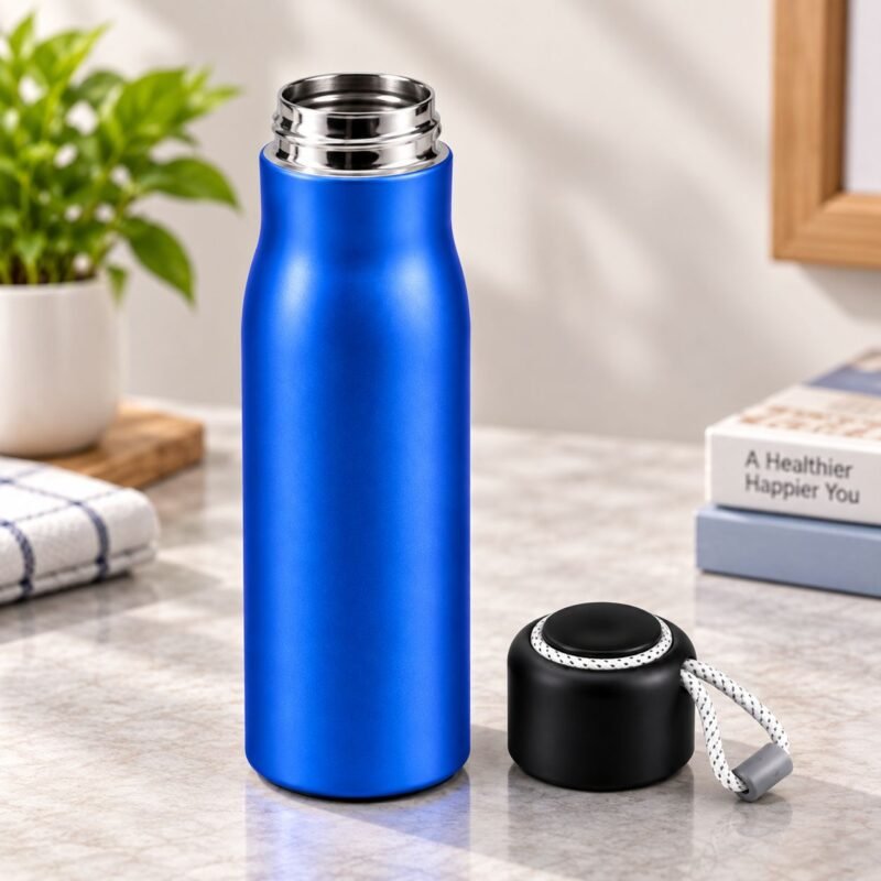 V45 – Vacuum Bottle_2 Stainless Steel Vacuum Bottle with Wrist Strap – Approx. 550 ml – V45