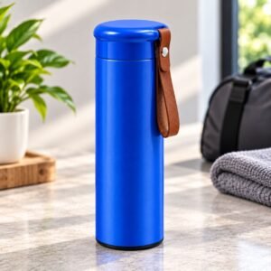 V46 – SUS 304 Stainless Steel Vacuum Bottle_1 SUS 304 Stainless Steel Vacuum Bottle with Carry Strap – Approx. 500 ml – V46