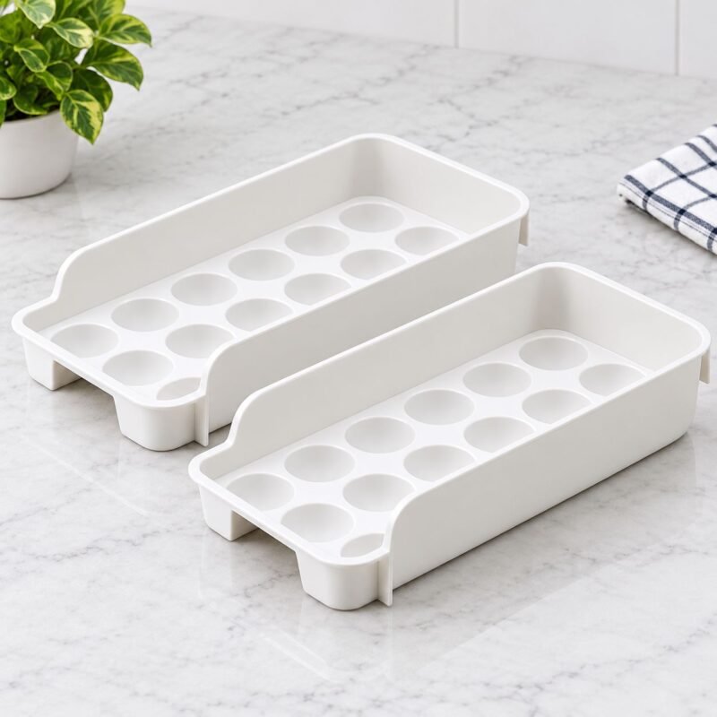 V49 – Egg Tray, 2-Piece Set._1 Stackable Refrigerator Egg Tray – 2 Pieces Set – V49