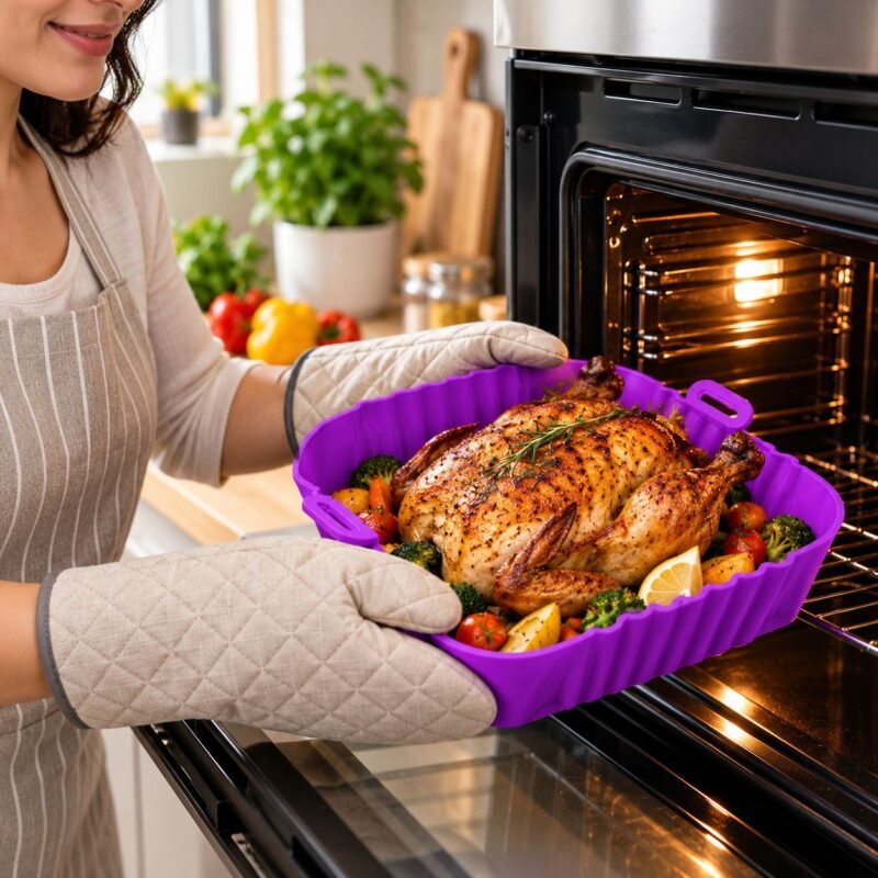Silicone Square Air Fryer Plate – 14 cm & 17 cm