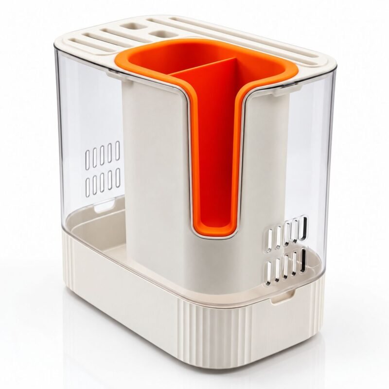 knifestand_PP_classic_12 Multipurpose Knife & Kitchen Utensil Stand with Drain Tray