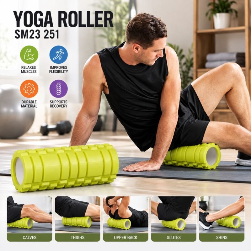 Yoga Foam Roller for Muscle Massage & Fitness – SM23 251