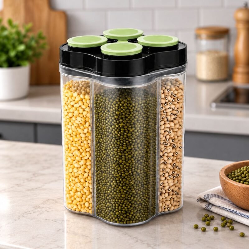 7b85d151-7da6-4184-b077-98072a5d029c KDJ 4 Section Storage Container with Rotating Lid β S8053