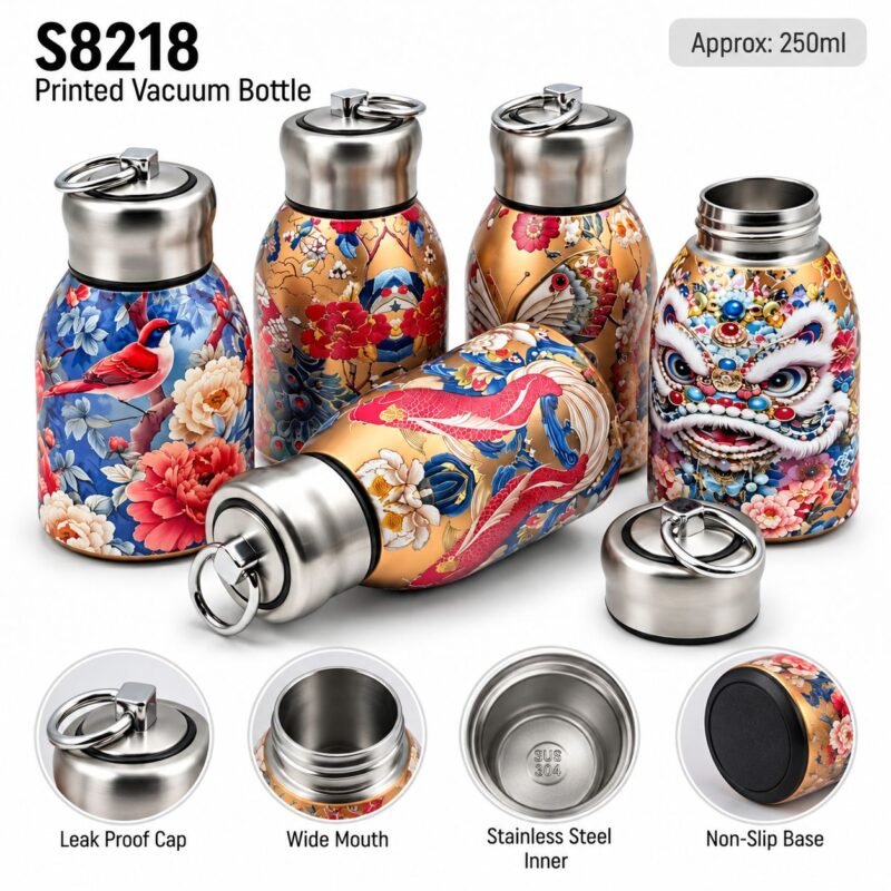 ad1e648c-6b1e-4211-ae38-4e73f68b9b32 Printed Vacuum Bottle β 250ml | S8218