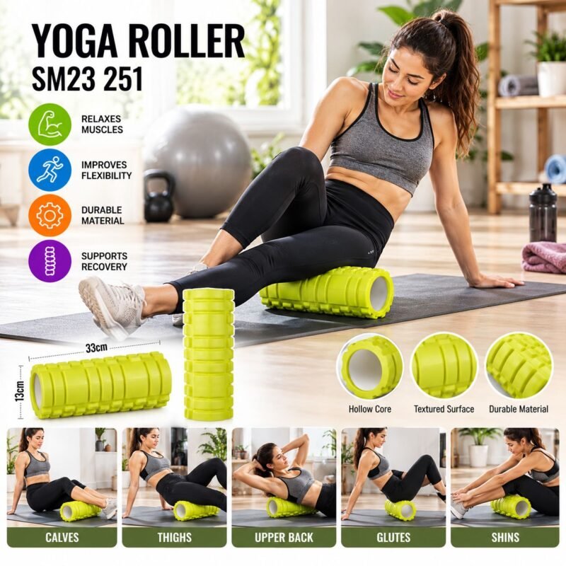 Yoga Foam Roller for Muscle Massage & Fitness – SM23 251